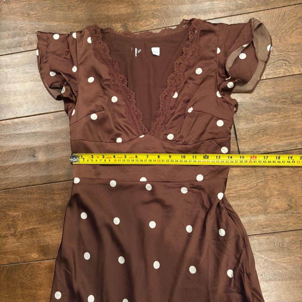 Petal & Pup Arella Brown Polka Dot Maxi Dress - Picture 11 of 16